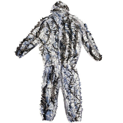 Camouflage Suit Men White Snow Ghillie Hunting Winter Clothes Full Set Polyester