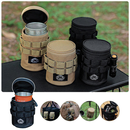 Outdoor Tactical Camping Tea Beer Cup Storage Bag Water Bottle Holder Hangable