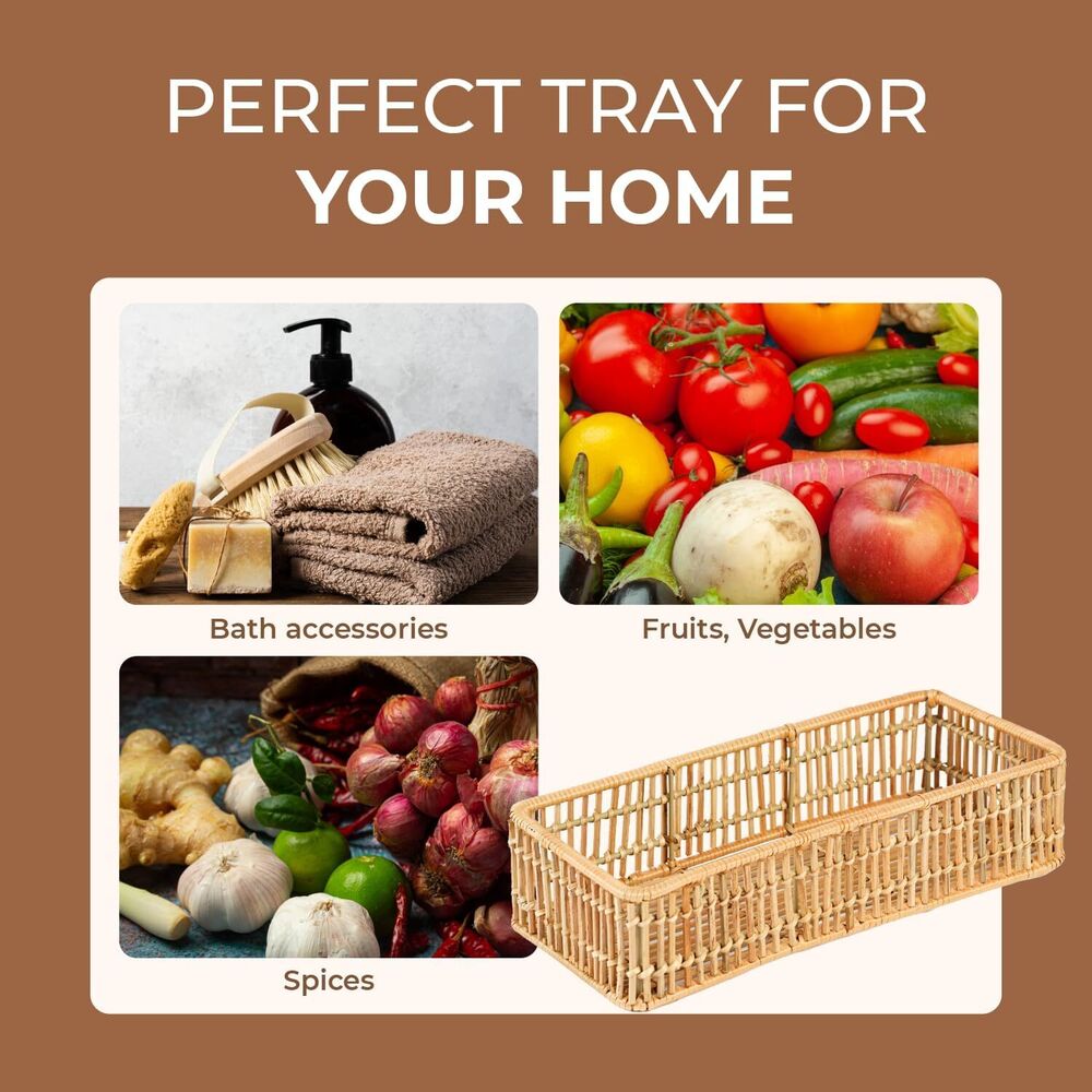 Rattan Woven Bathroom Organizer Storage Basket Toilet Paper Holder Home Decor