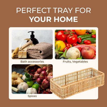 Rattan Woven Bathroom Organizer Storage Basket Toilet Paper Holder Home Decor