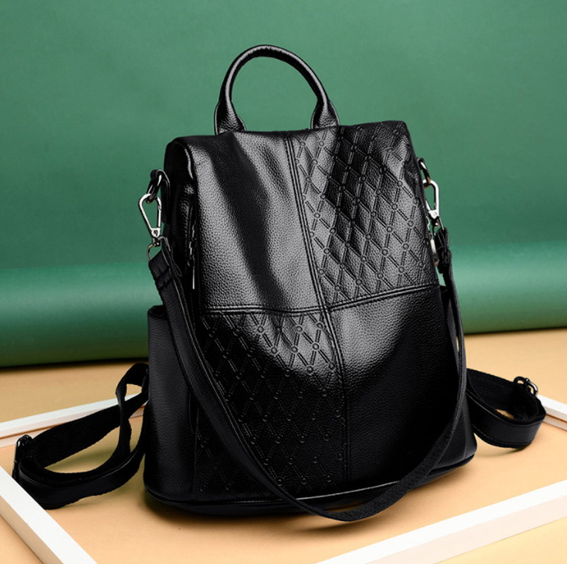 Women Faux Leather Backpack Multi-purpose Casual Travel Bag Handbag Shoulder Bag