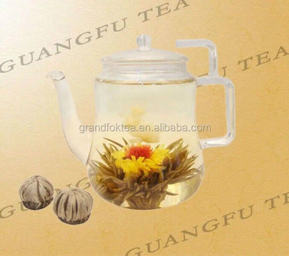 Man Tian Xian Tao Blooming Tea Silver Needle Gomphrena Globosaa Marigold 20pcs