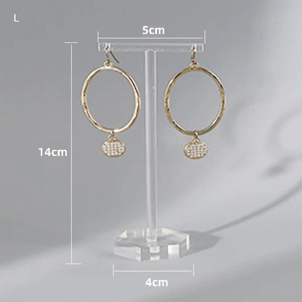 Jewelry Display Rack Clear Acrylic T Shape Drop Earrings Holder Organizer Stands