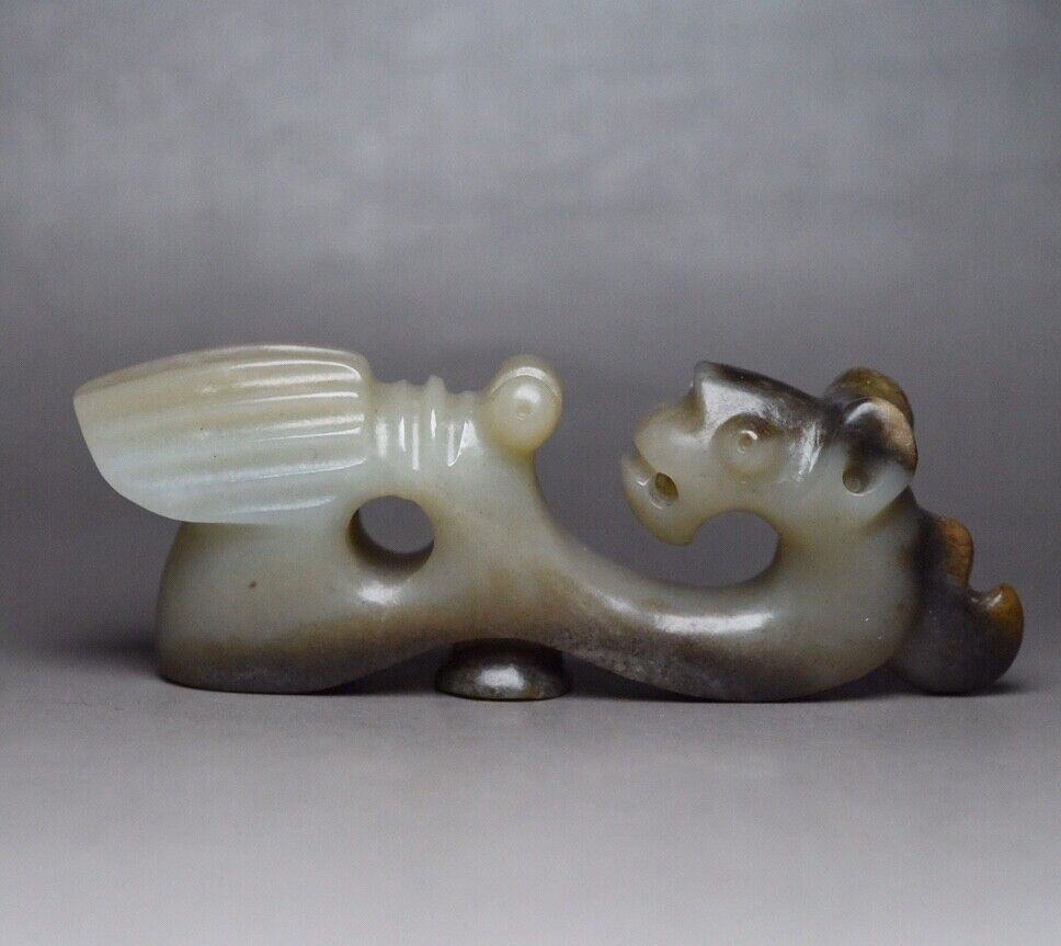 Chinese Natural Hetian Jade Hand Carving Exquisite Unique Statue Figurines Rare