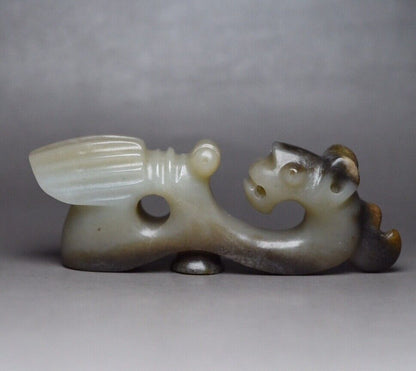 Chinese Natural Hetian Jade Hand Carving Exquisite Unique Statue Figurines Rare