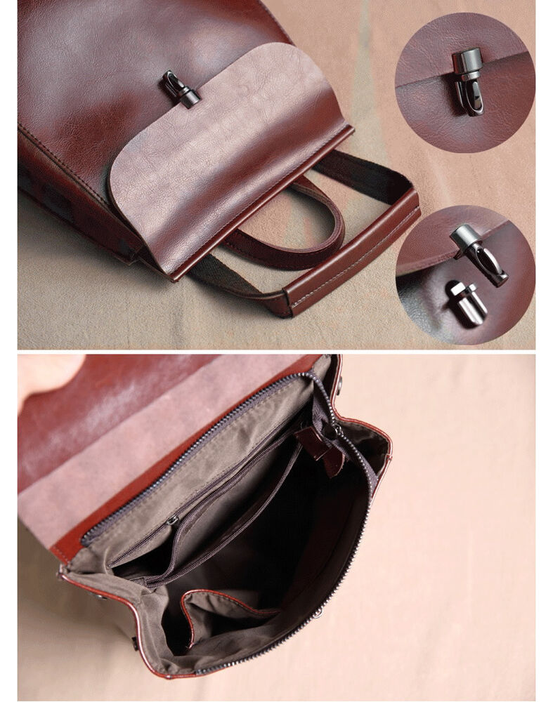 Convertible Small Real Leather Backpack Rucksack Shoulder Bag Purse Cute 2 Sizes