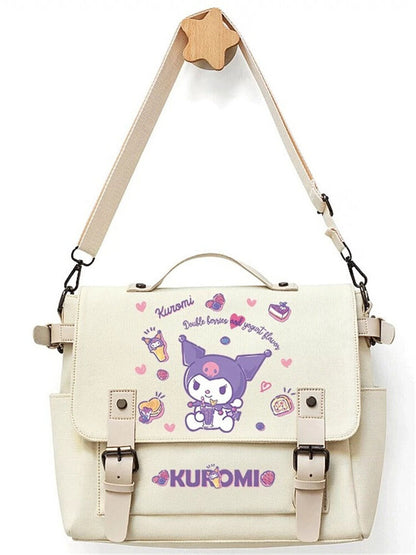 Cute My Melody Cartoon Kuromi Shoulder Messenger Bag Student Canvas Shoulder Bag