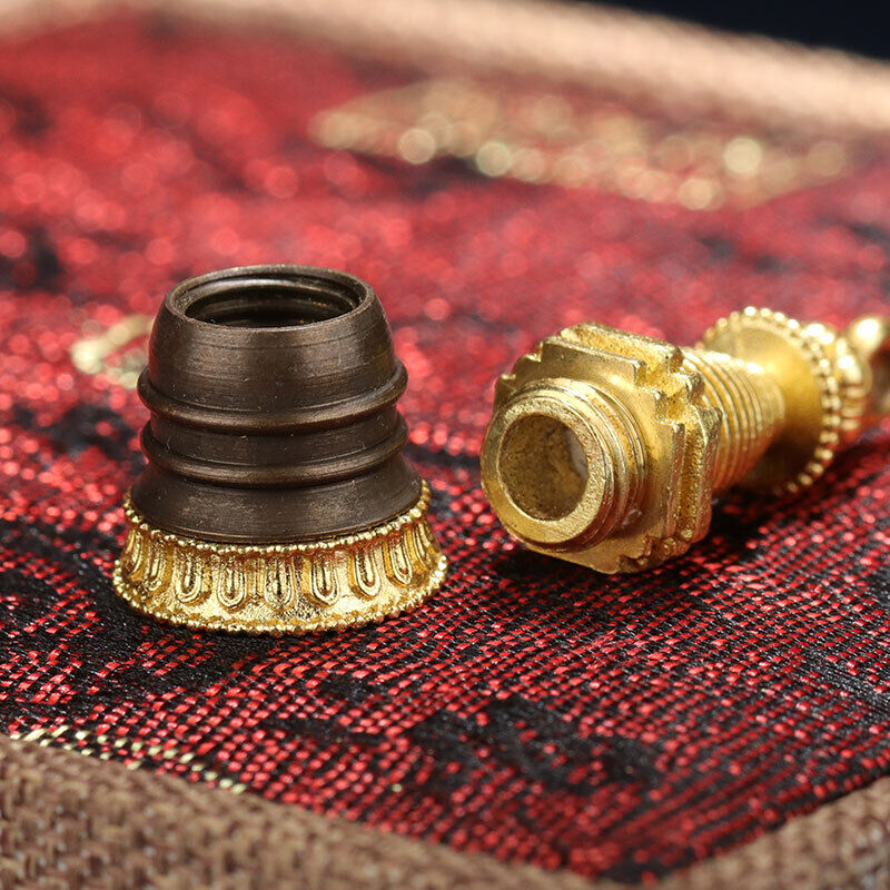 Statue Pagoda Brass Stupa Tower Buddhism Sculpture Pendant Charms Model Decor 1x