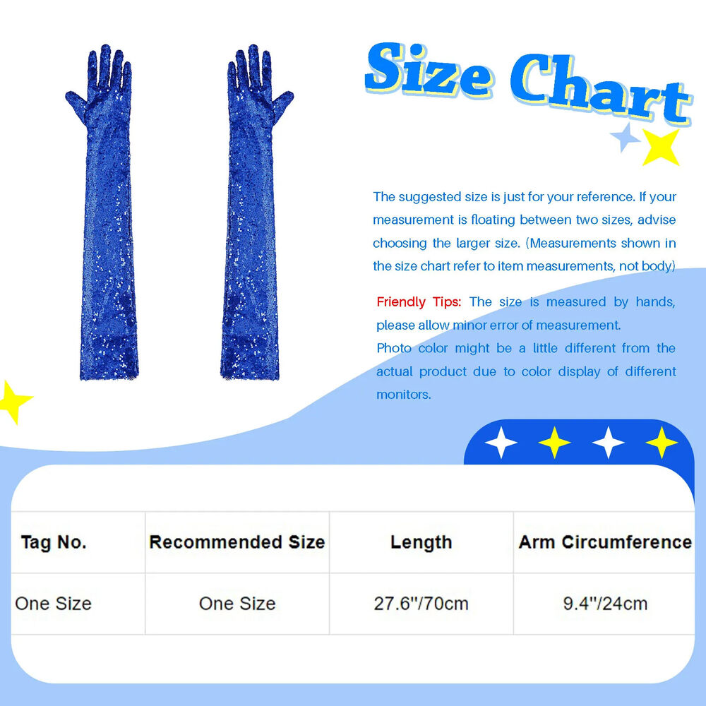 Women Gloves Vintage Shiny Sequin Finger Elbow Length Long Mittens Opera Costume