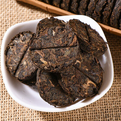200g Yunnan Classical Puer Tea Mini Cake Ripe Pu Er Health Care for Weight Loss