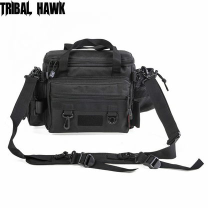 Multifunctional Fishing Tackle Shoulder Bag Hiking Waist Pack with Bottle Pouch