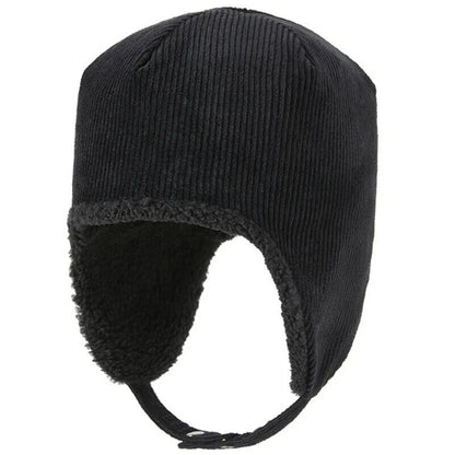 Women Beanies Winter Thick Warm Fleece Hats Corduroy Outdoor Ski Ear Cap 55-62cm