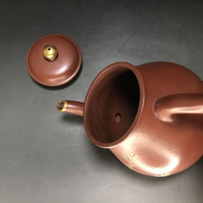 vintage chinese yixing purple clay teapot zisha ceremony carving Collectible art