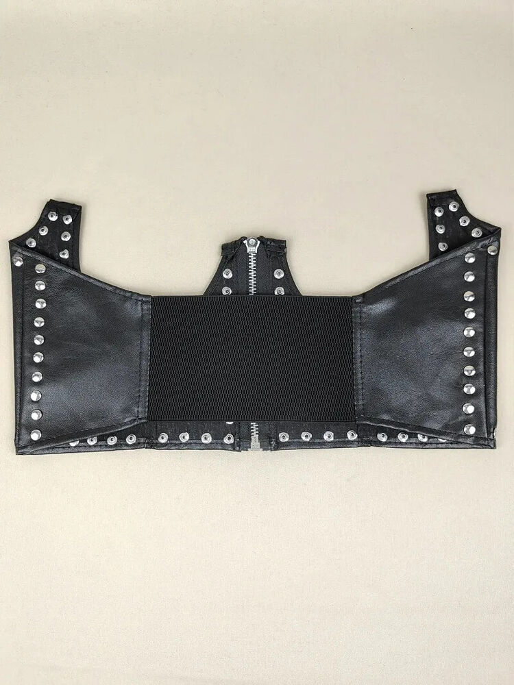 Women Belts Zipper Closure Corset Lift Up Masquerade Party Crop Tops Cummerbunds