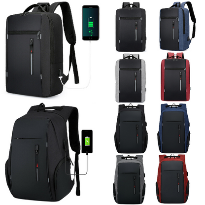 Men Women 17'' Backpack Bookbag School Travel Laptop Rucksack Zip Bag USB Port
