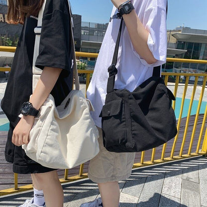 Portable Packages Black Nylon Shoulder Bags South Korean Style Travle Bags