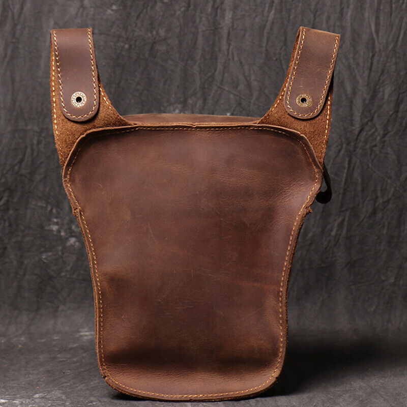 Outdoor Vintage Motorcycle Leather Drop Leg Bag Tactical Thigh Waist Fanny Pack