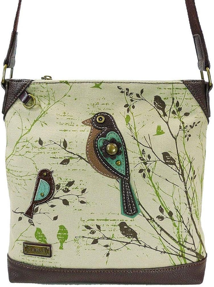 Chala Safari Canvas Mid-Size Crossbody Messenger Bag Bird