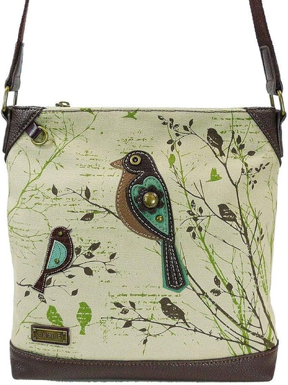 Chala Safari Canvas Mid-Size Crossbody Messenger Bag Bird