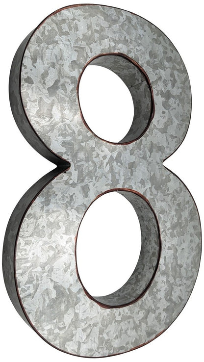 Huge 20" Metal Letter Hanging Wall Décor, Galvanized Metal with Rusted Edges