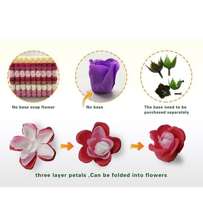 81Pcs Rose Box Flower Petal Scented Bath Soap Foot Body Bath Wedding Decoration