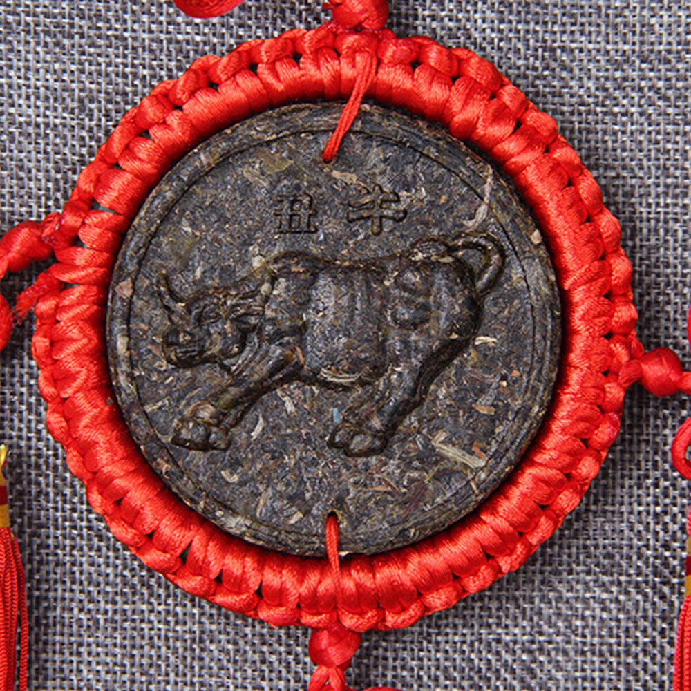 12 Pcs Organic China Yunnan Ripe Puerh Tea Zodiac Craft Pendant Decorative Gifts