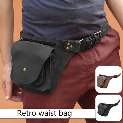 Medieval Faux Leather Waist Bag Steampunk Hip Pocket Outdoor Travelling