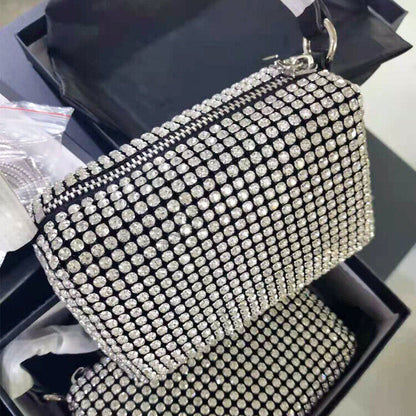 New Women's Bag Rhinestone Bag Glittering Diamond Full Mini Bag Top Hot
