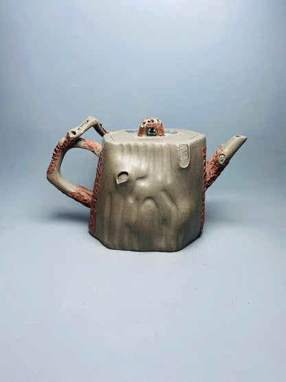 Chinese Yixing Zisha Clay Handmade Exquisite Teapot( 树桩 底款：民间艺人)