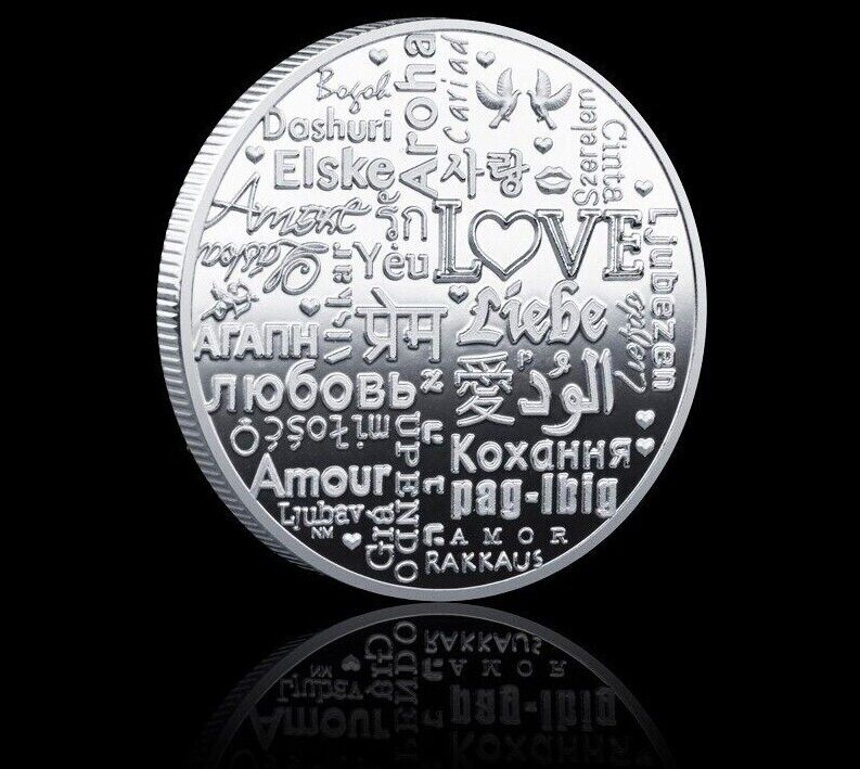 Commemorative Coins Metal Gold Silver Plated Romantic Wedding Anniversary Gifts
