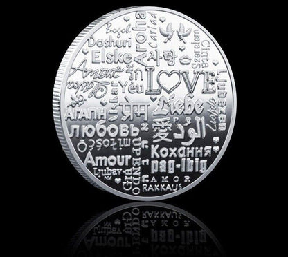 Commemorative Coins Metal Gold Silver Plated Romantic Wedding Anniversary Gifts