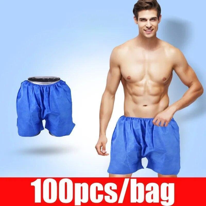 100 Pcs Disposable Exam Shorts Medical Patient Exam Wear Short Non Woven Elastic