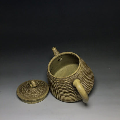vintage chinese yixing purple clay teapot zisha ceremony carving Collectible art