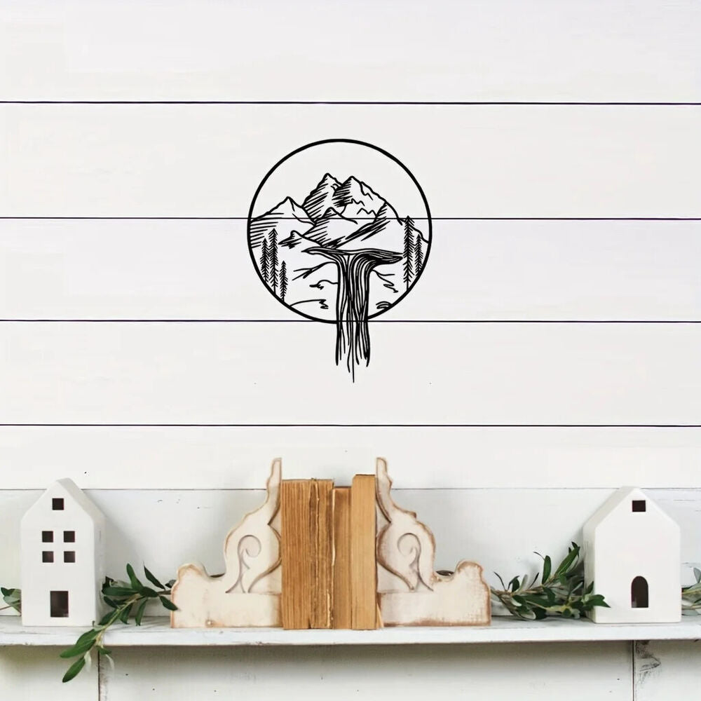 1pc Metal Wall Decor, Mountain Theme Decor Wall Art Decorations, Bedroom Decor