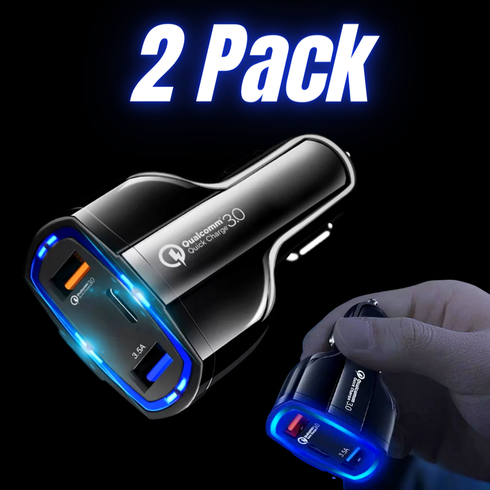 2 X Fast Car Charger Adapter Smart Charging Technology for Smart Phone Cell US*