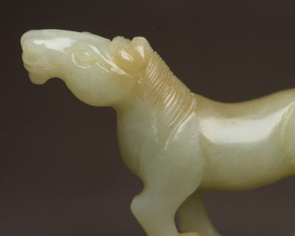 Chinese Antique Hetian Jade Hand Carving Horse Statue Sculpture Nice Art Work