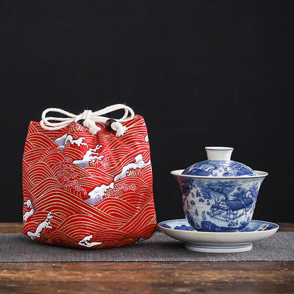 Chinese Tea Teaware Storage Bag Portable Travel Teapot Cup Bag Teacup Cloth Bag