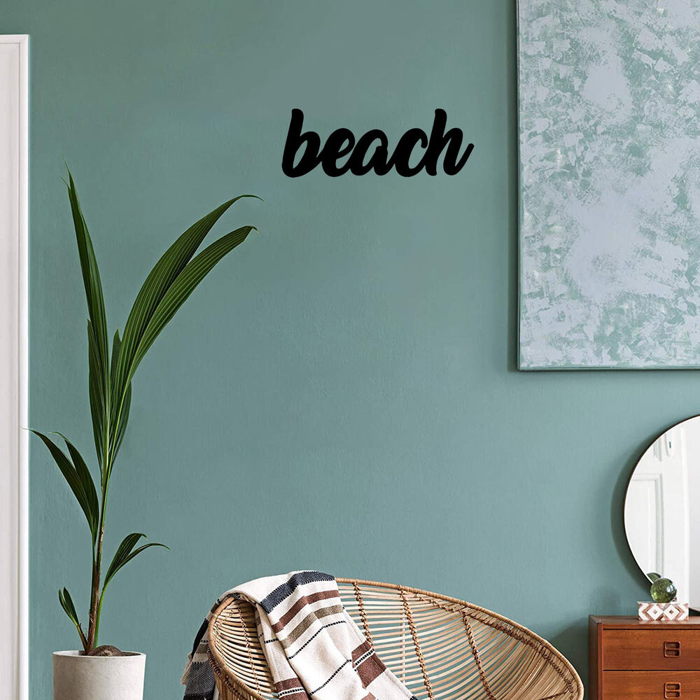 Beach Word Metal Wall Art | 11" Long X 4" High