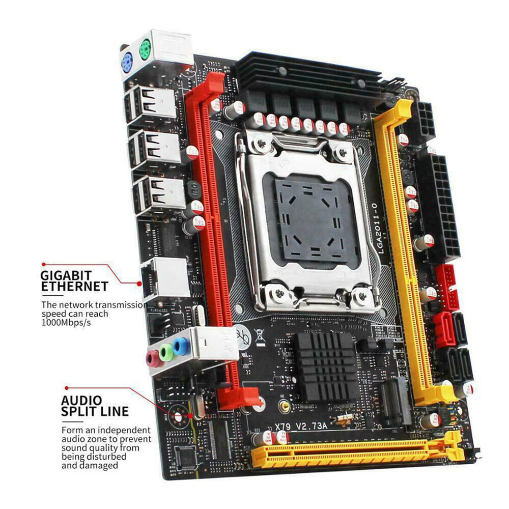 X79 Motherboard LGA 2011 DDR3 REG ECC RAM Support Xeon V2 V1 Core i7 Processor