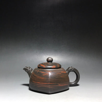 Chinese Yixing Zisha Clay Handmade Exquisite Teapot（六方龙尊 底款：邵雲琴）