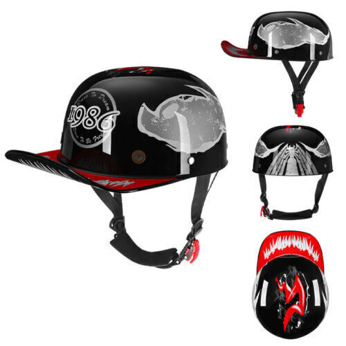 New Motorcycle Open Face Half Helmet Scooter Cap Retro Baseball Style Jet Helmet