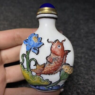 chinese carved snuff bottle fish Absolutely beautiful collection Treasure rare