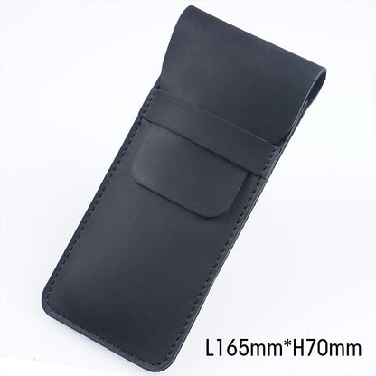 Retro Vintage Handmade Genuine Leather Pencil Bag Fountain Pen Case Pocket Pouch