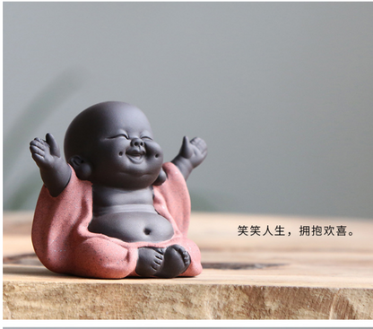 Big belly Maitreya Buddha tea pet decoration Yixing purple sand tea playing tea