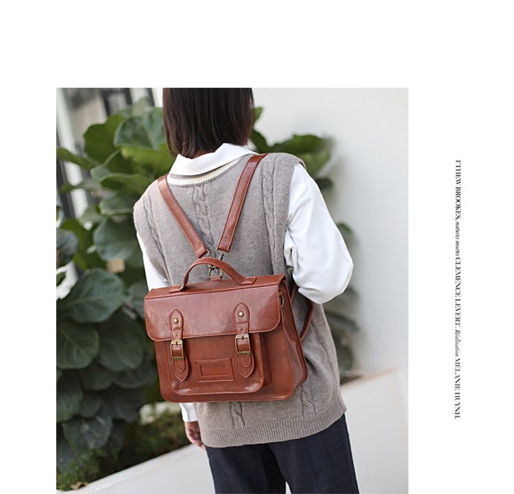 Backpack Multifunction Big Tote Synthetic Leather College Shoulder Bag Schoolbag