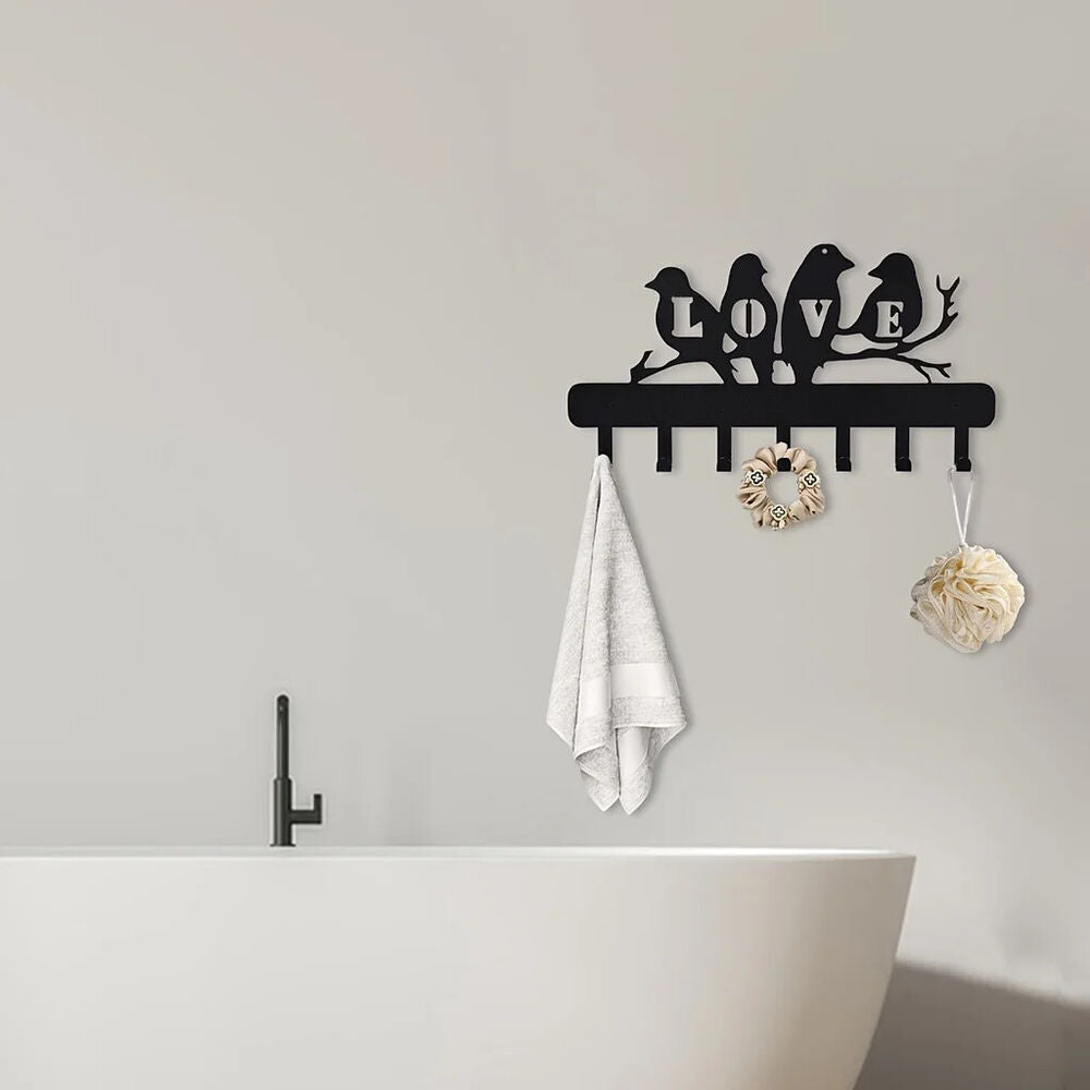Metal Wall Hooks For Keys 7 Hook Love-bird Wall Rack Hooks Rack/Holder