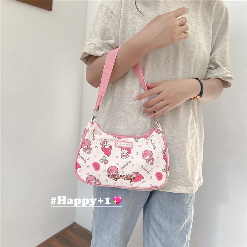 Cute Hello Kitty Mymelody Kuromi Underarm Bag Handbag Shoulder Bag Tote Girls