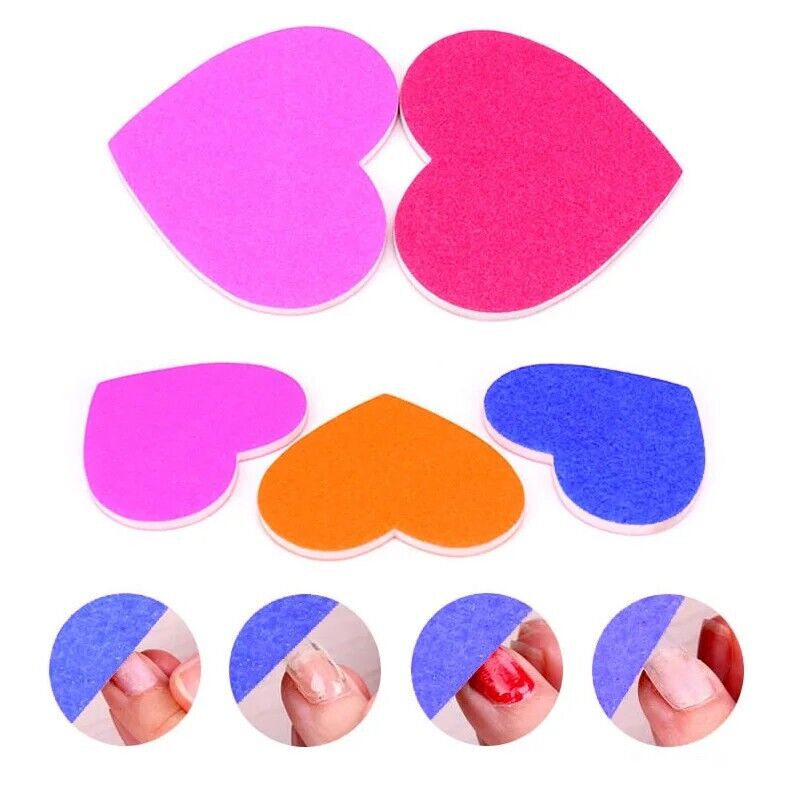 Nail File 50Pcs Disposable Manicure Pedicure Toolkit Lime Heart Buffer Sandpaper