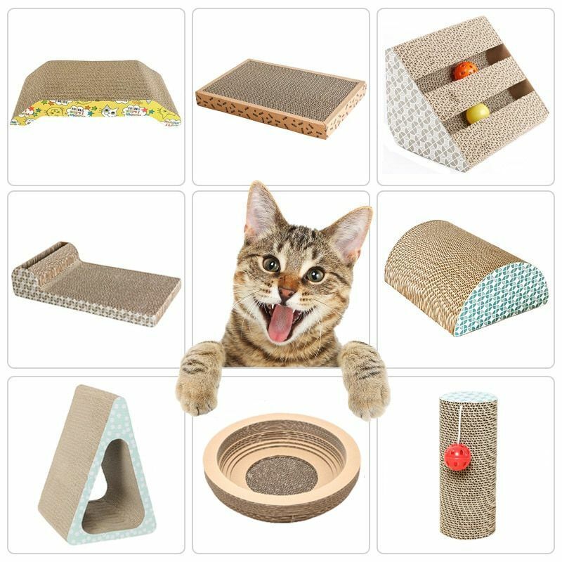 Corrugated Cat Scratch Toy Board Pad Grinding Nail Interactive Protect Furniture