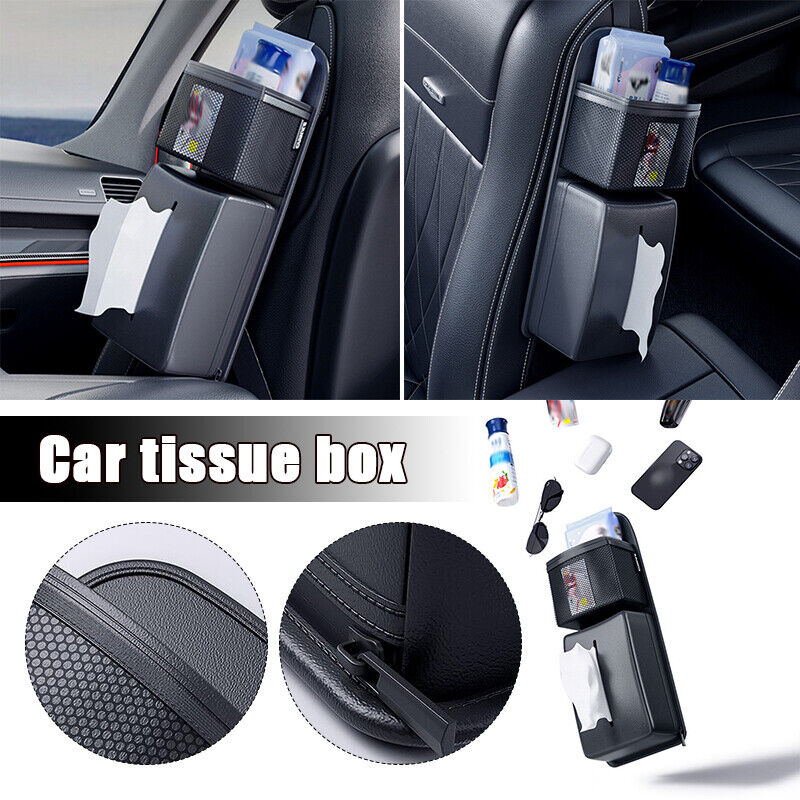 Car Seat Side Storage Bag Hanging Organizer Auto Seat Box for Tissue Phone Keys